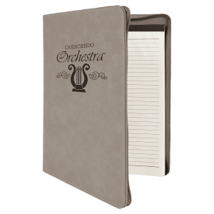 Gray Leatherette Portfolio with Zipper