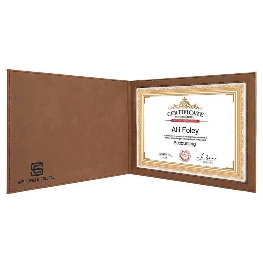 Dark Brown Leatherette Certificate Holders