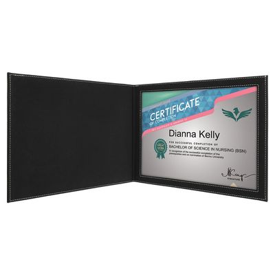 Black/Silver Leatherette Certificate Holders