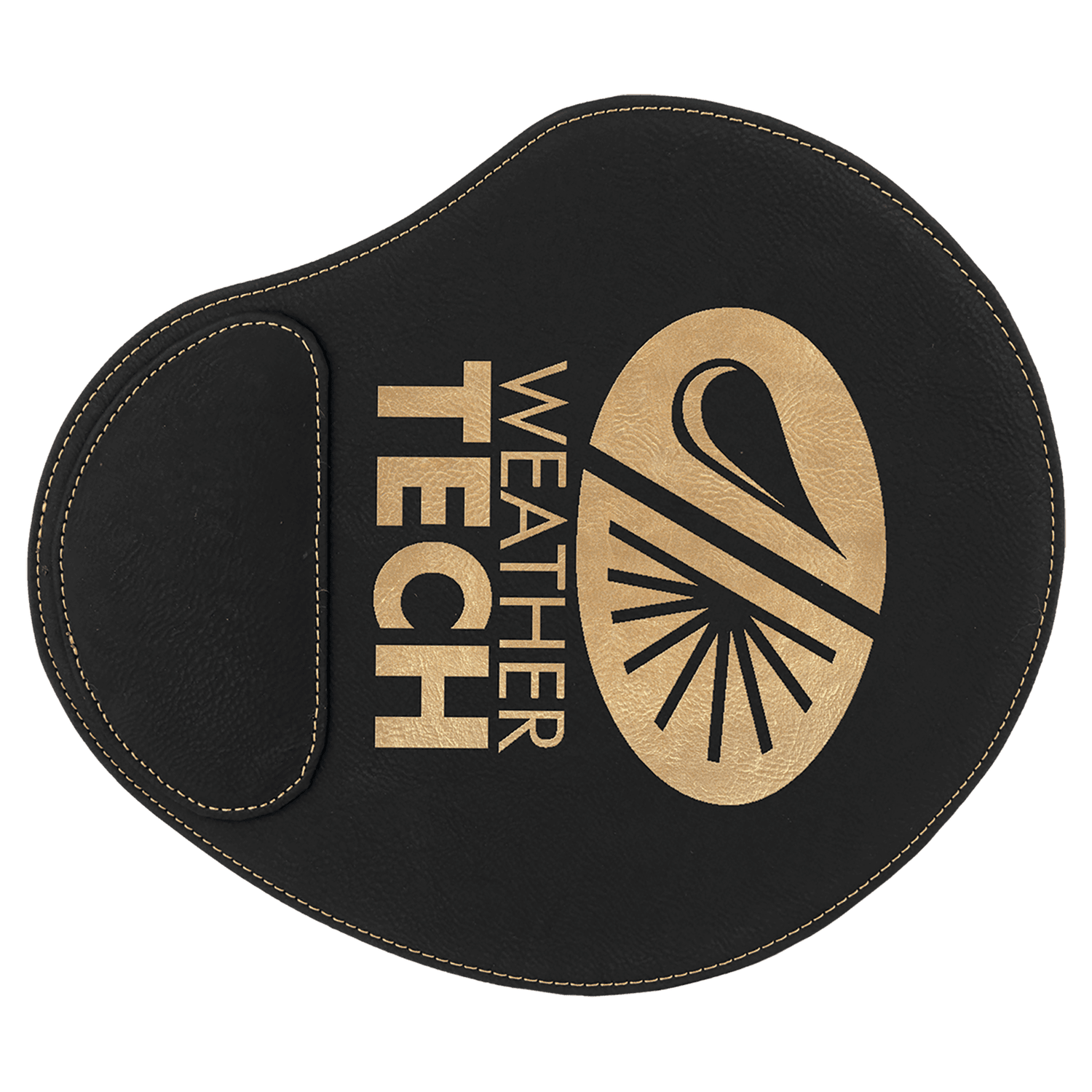 Black/Gold Leatherette Mouse Pad