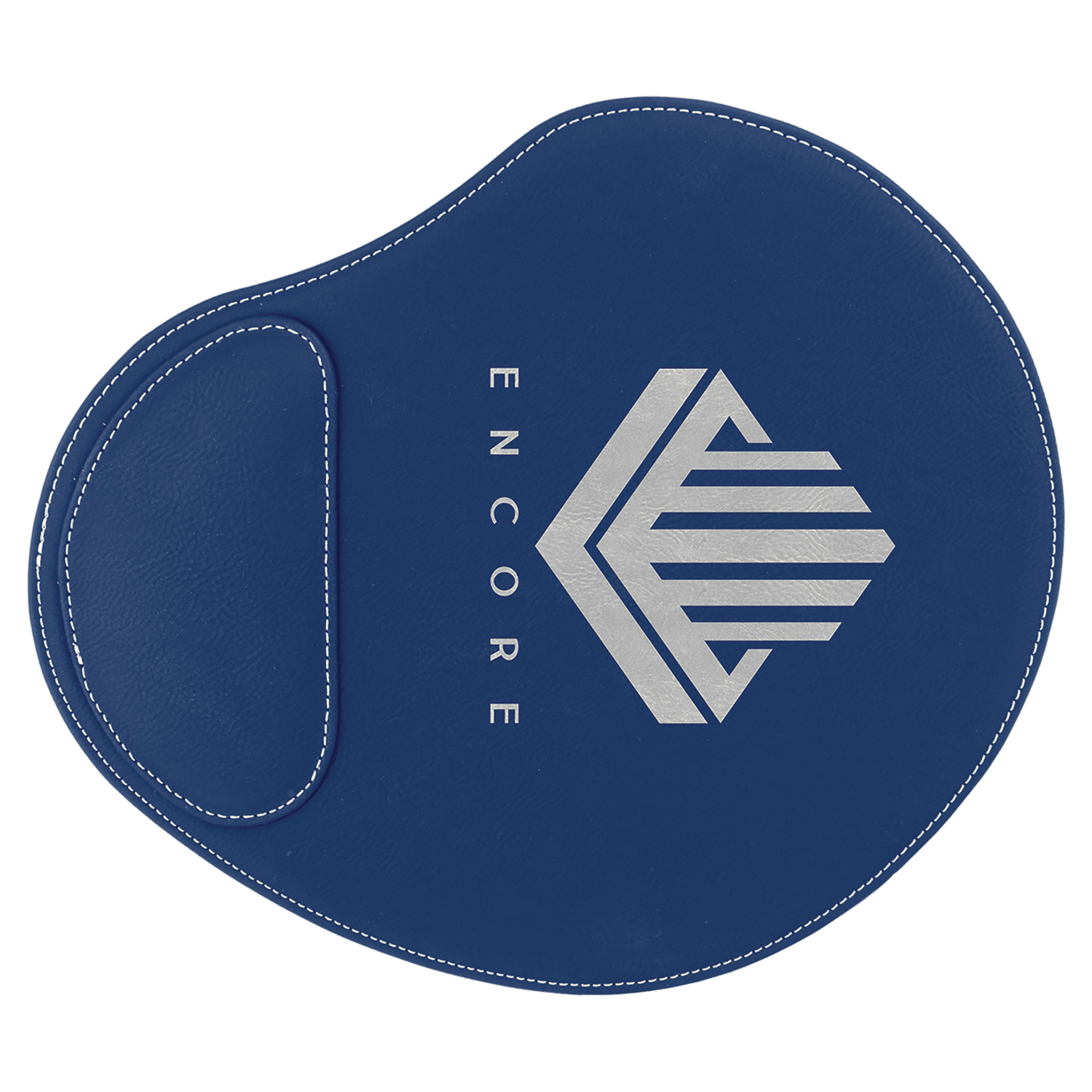Blue/Silver Leatherette Mouse Pad