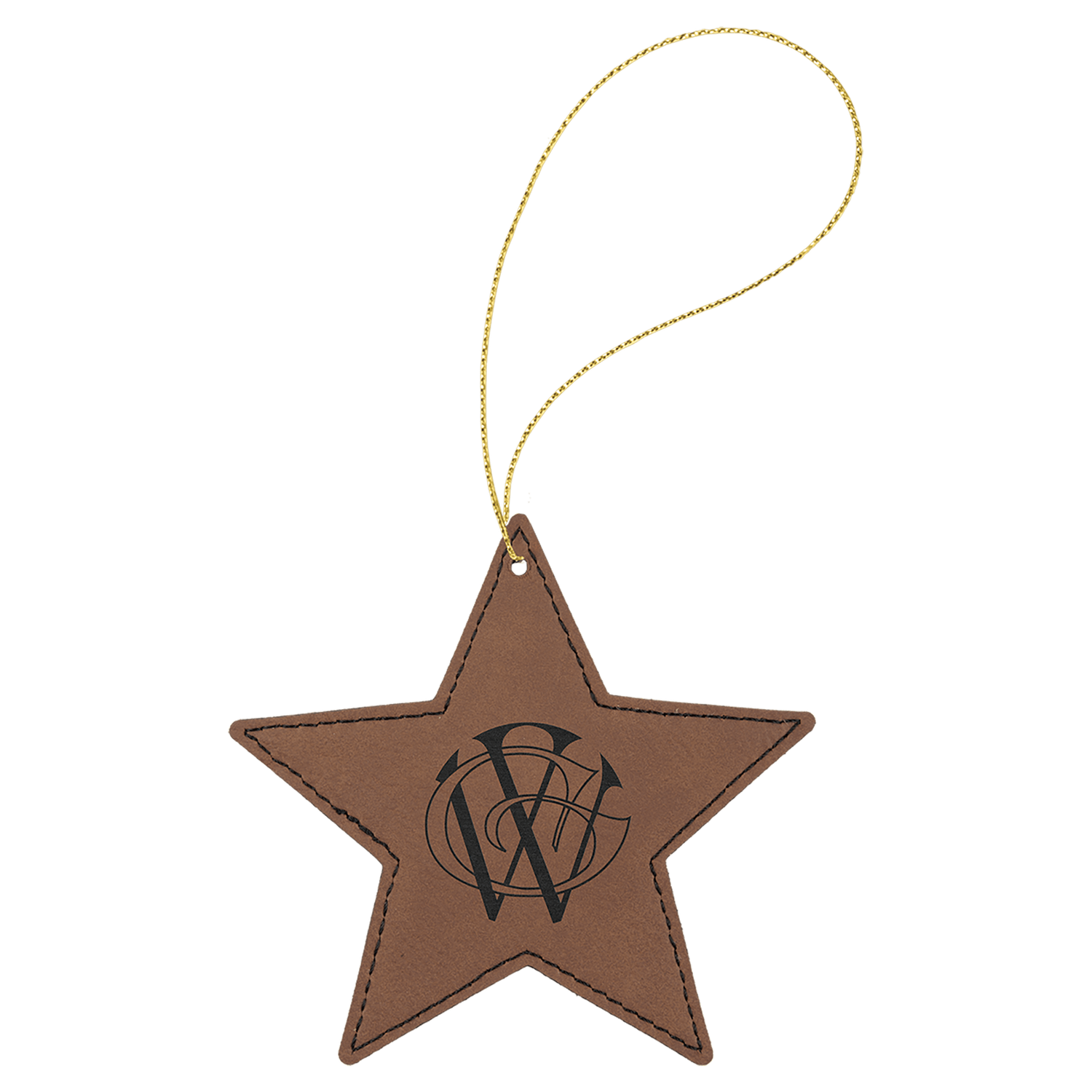 Dark Brown Leatherette Star Ornament