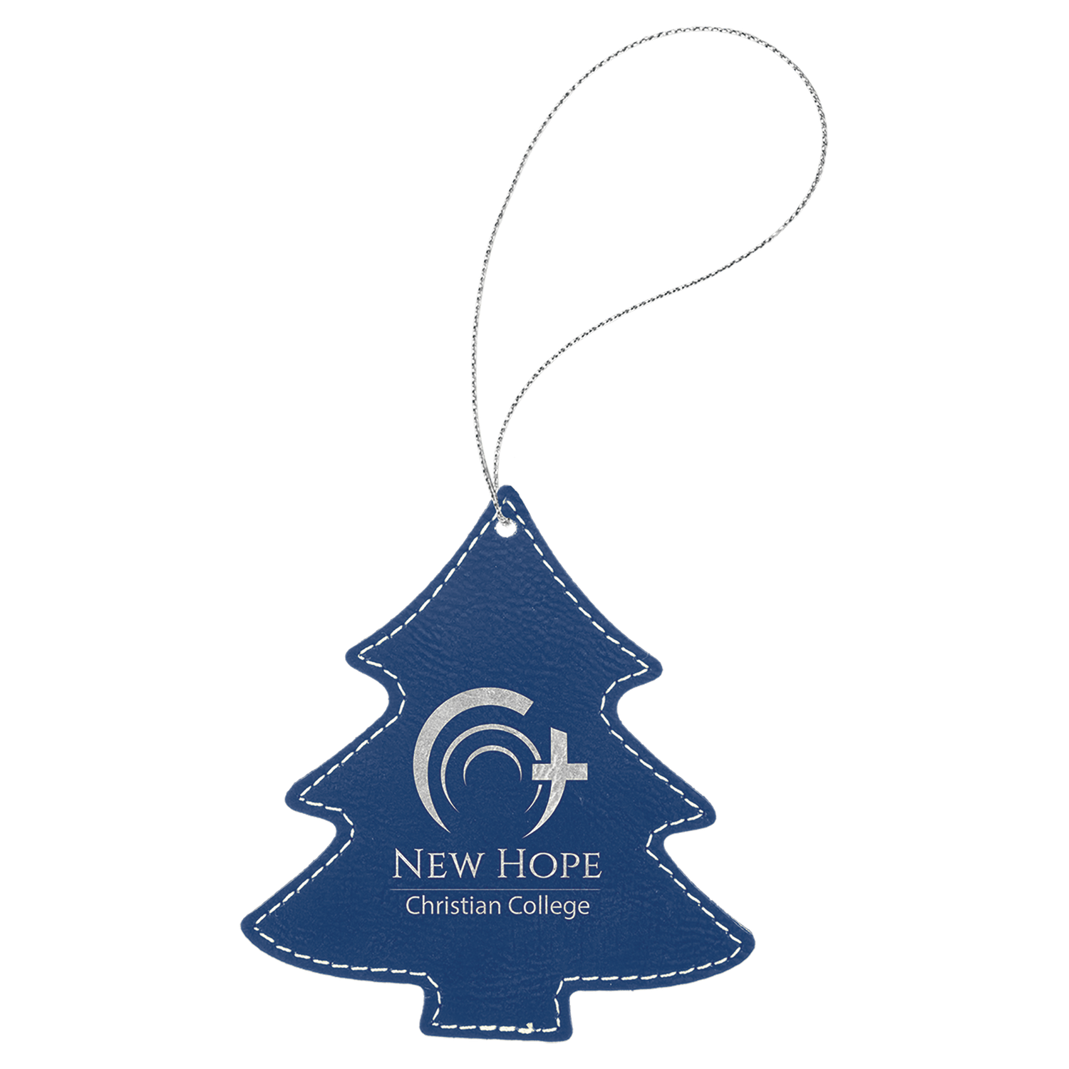 Blue/Silver Leatherette Tree Ornament