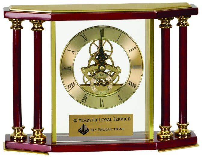 Executive 4 Pillar Piano Finish Clock