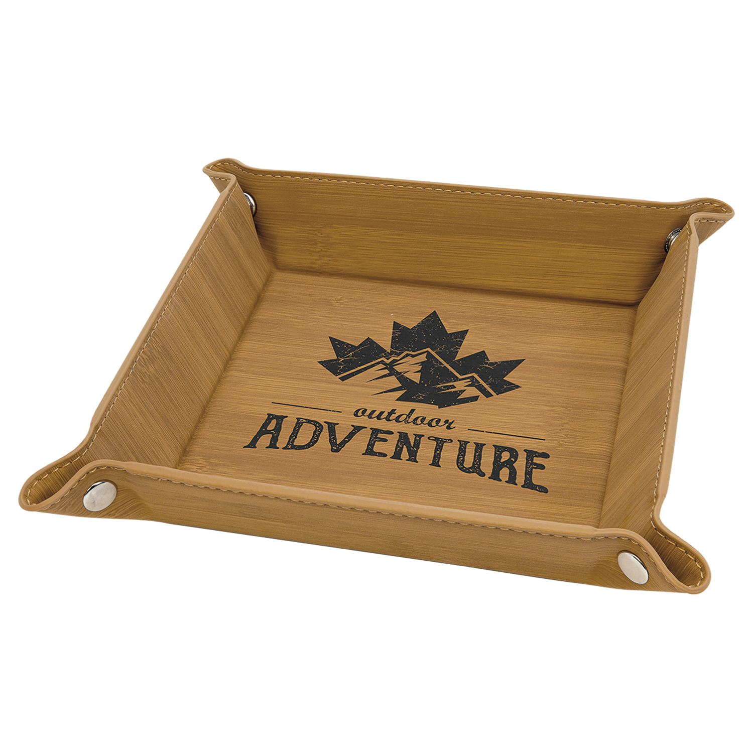 Bamboo Leatherette Snap Up Tray