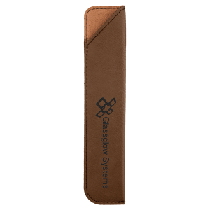 Dark Brown Leatherette Single Pen Sleeve