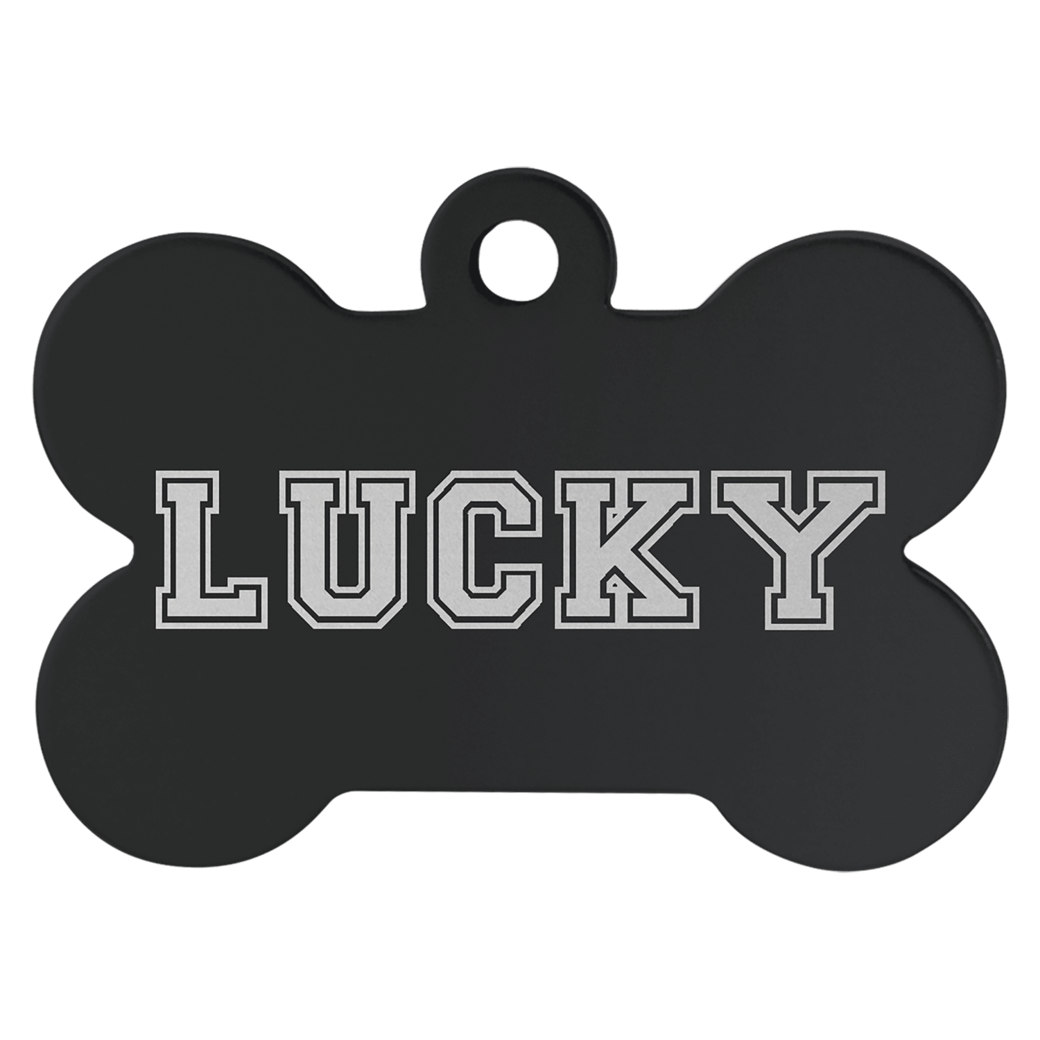 Black Anodized Aluminum Bone Pet Tag
