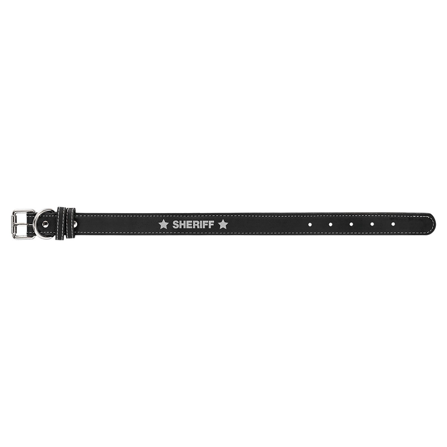 Black/Silver Small Leatherette Dog Collar