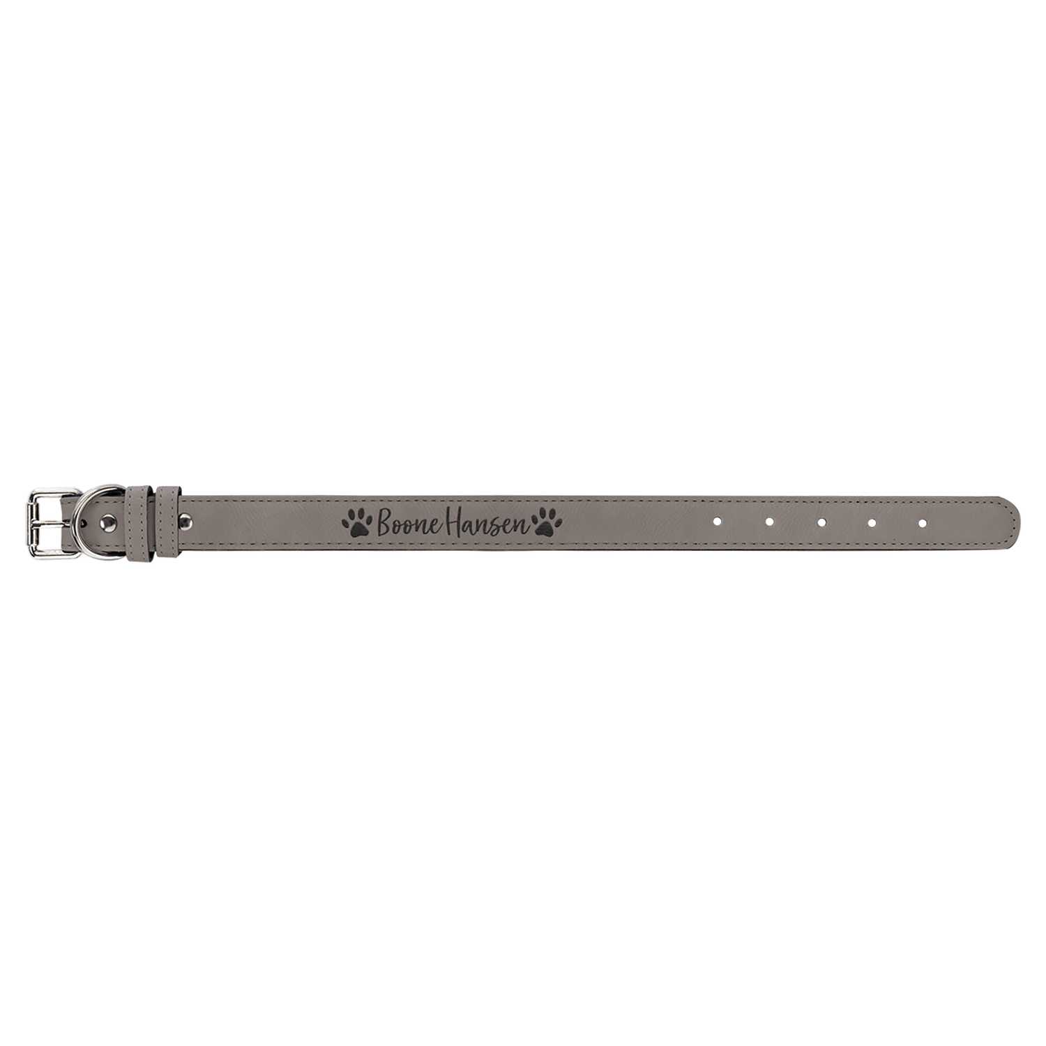 Gray Small Leatherette Dog Collar