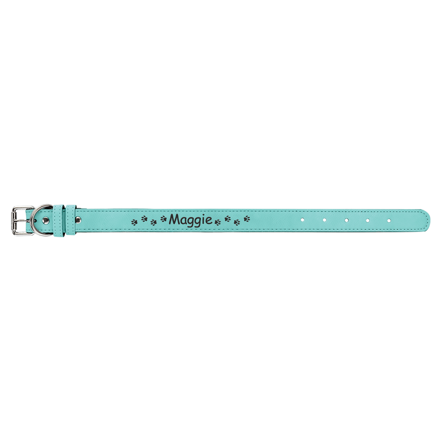 Teal Small Leatherette Dog Collar