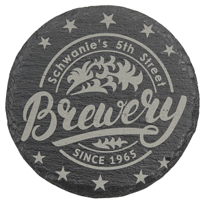 Round Slate Coaster with Foam Pads