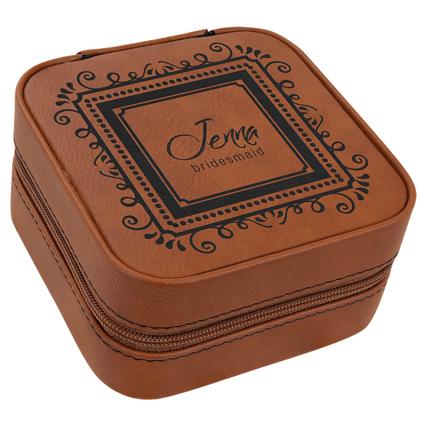Rawhide Leatherette Travel Jewelry Box