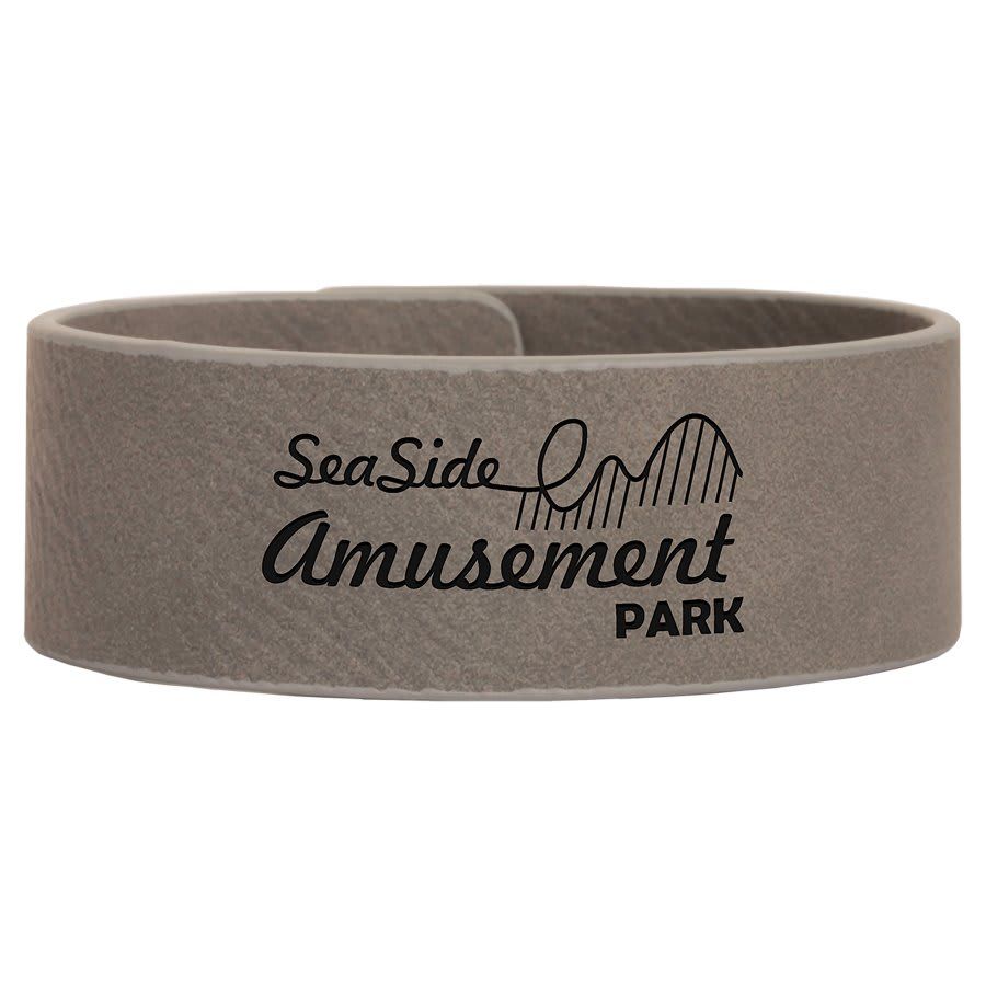 Gray Leatherette Cuff Bracelet