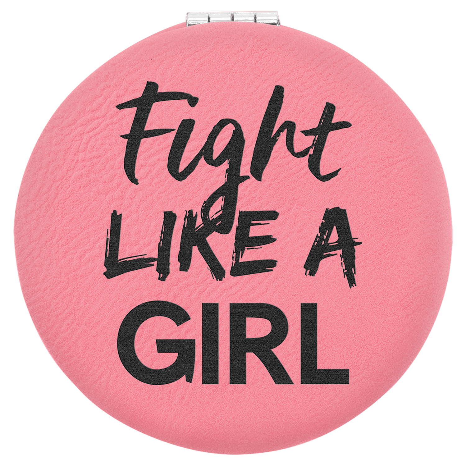Pink Leatherette Compact Mirror