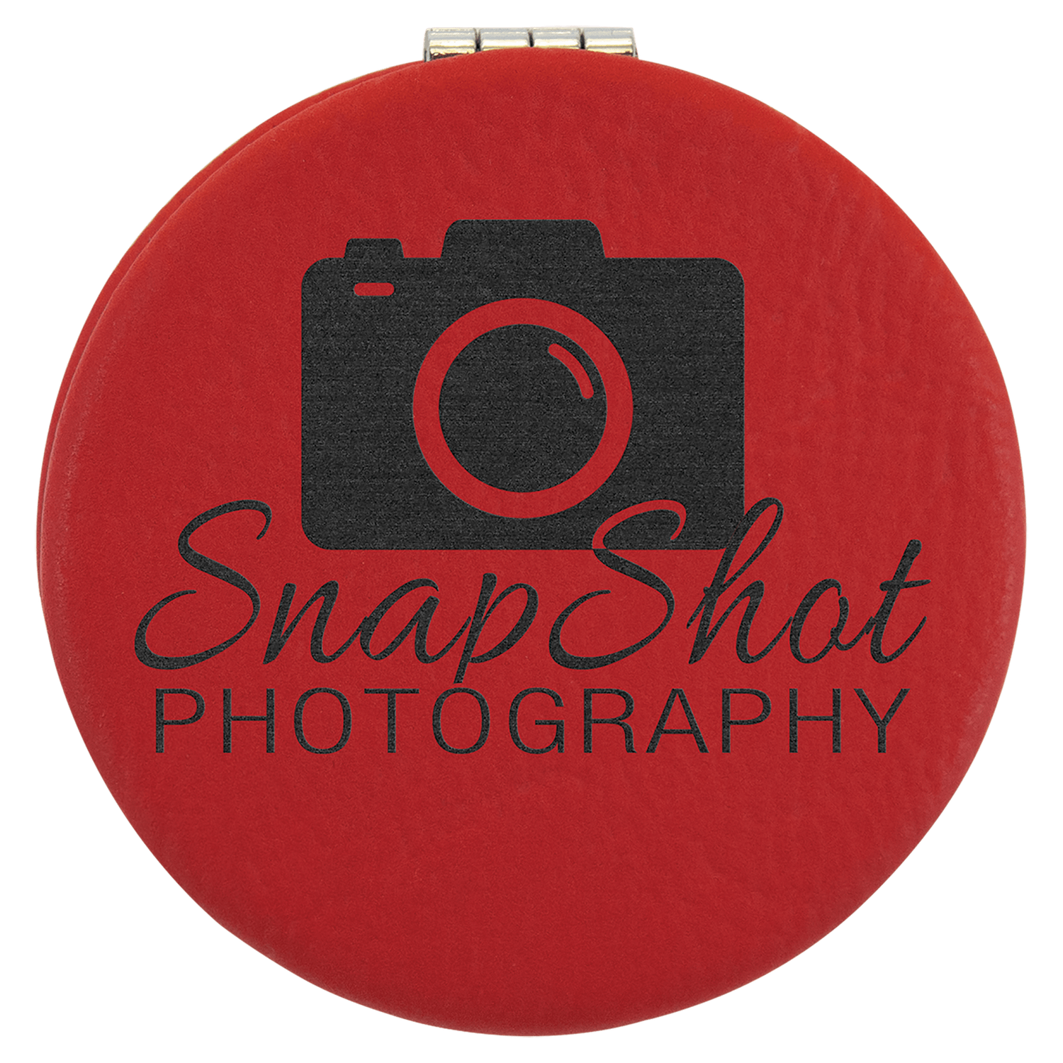 Red Leatherette Compact Mirror