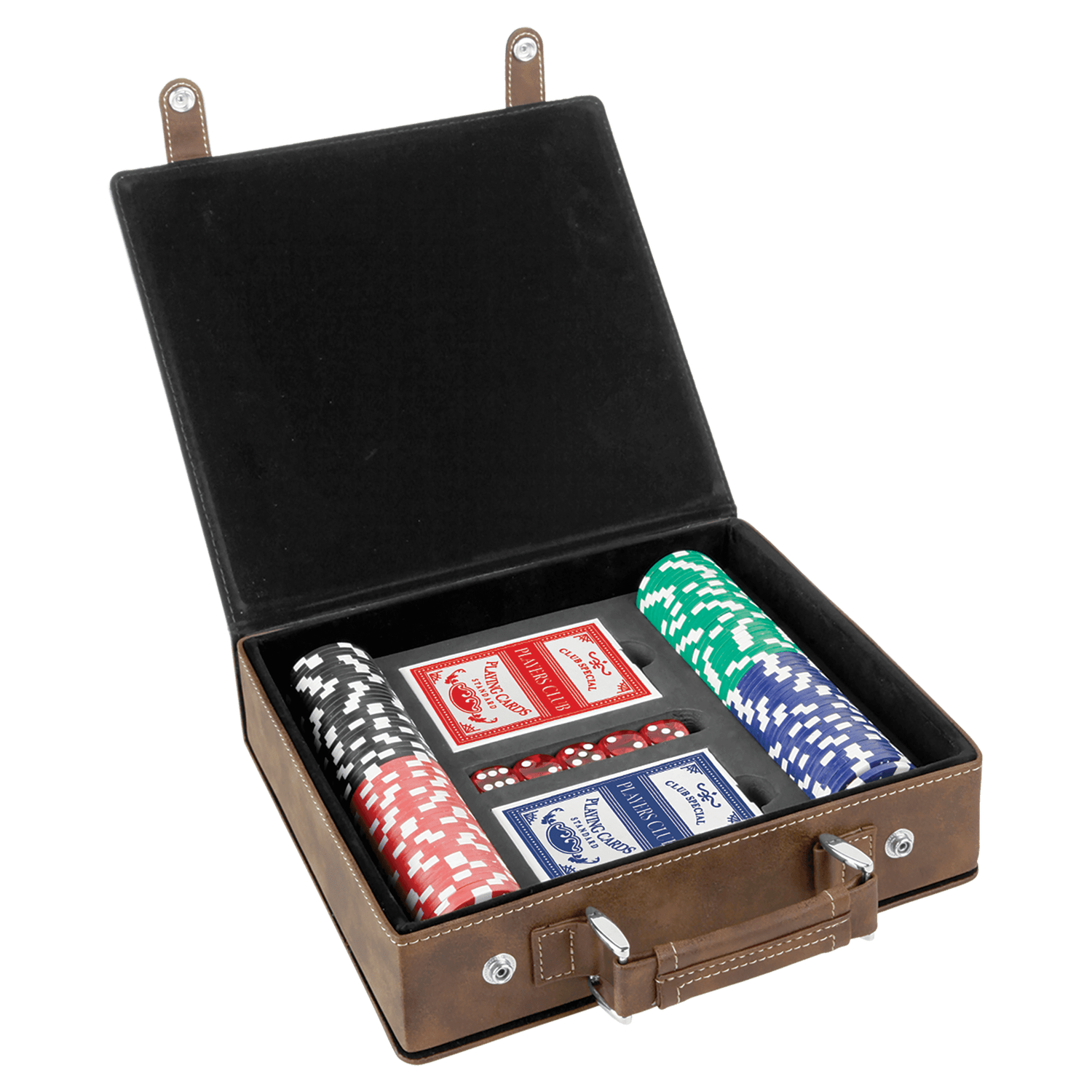 Rustic/Gold Leatherette Poker Set