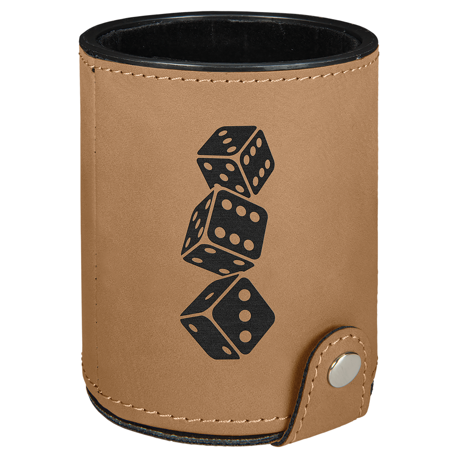 Light Brown Leatherette Dice Cup Set