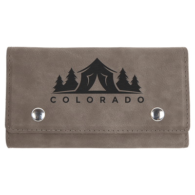 Gray Leatherette Card and Dice Set