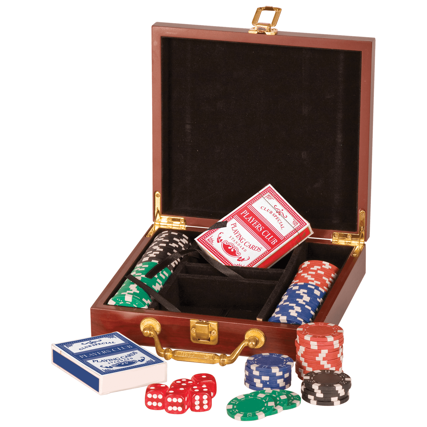 Rosewood Finish Poker Set