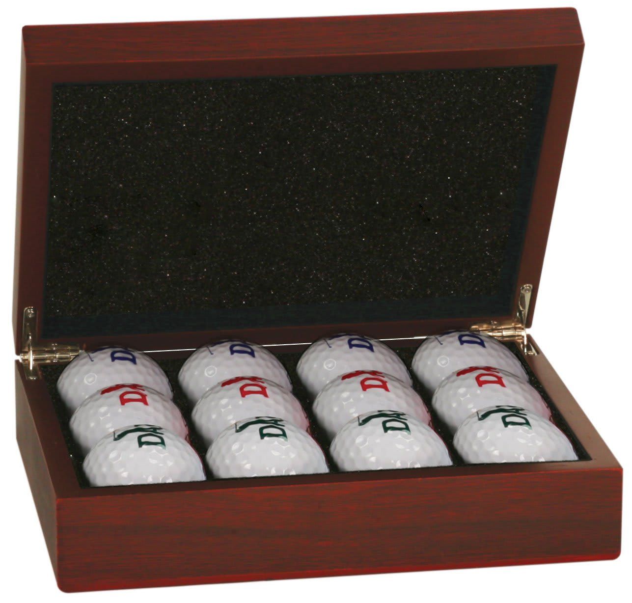 Rosewood Finish Golf Ball Box (holds 12 gold balls, not included)