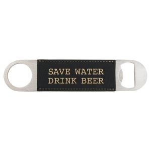 Black/Gold Leatherette Bottle Opener