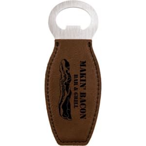 Dark Brown Leatherette Magnetic Bottle Opener