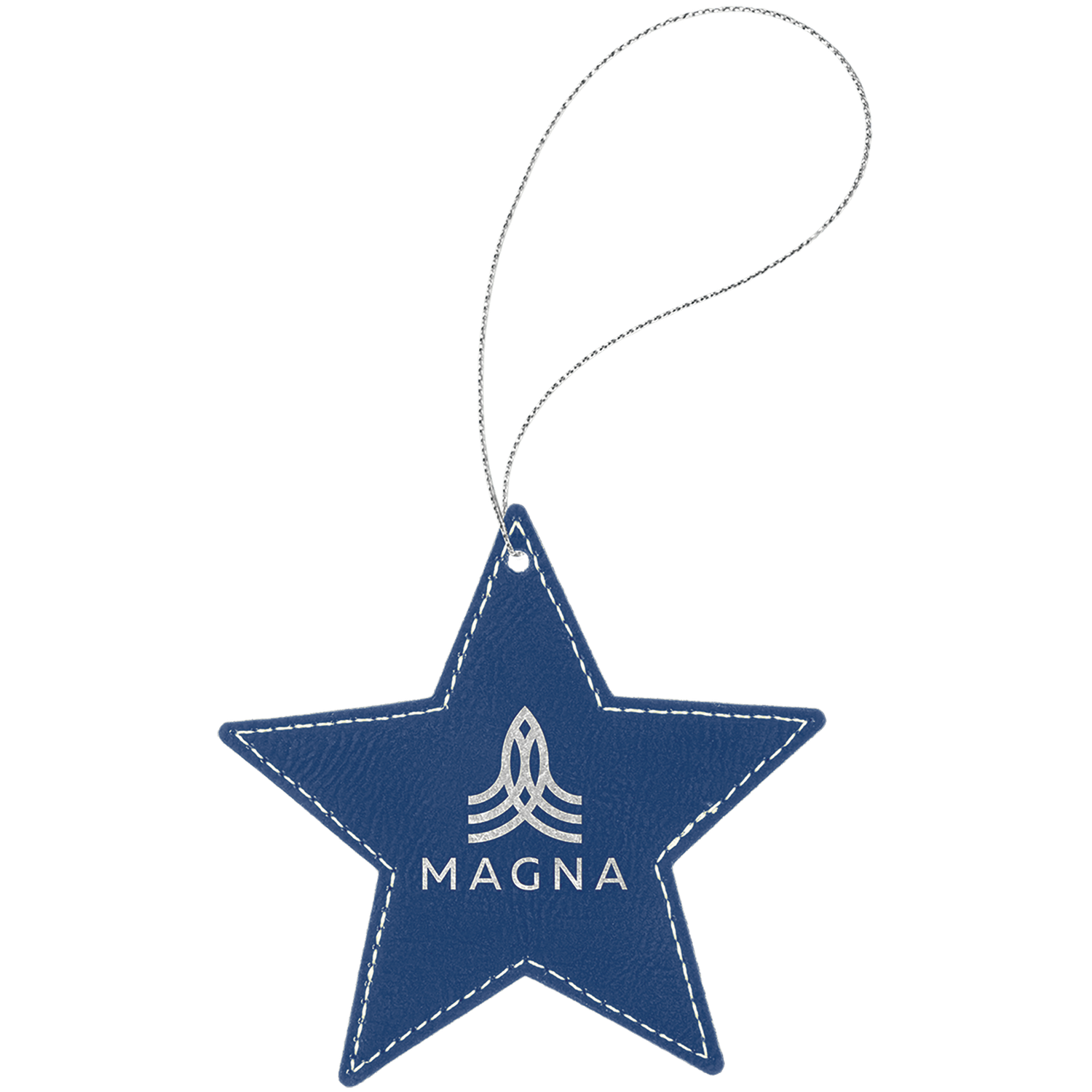 Blue/Silver Leatherette Star Ornament