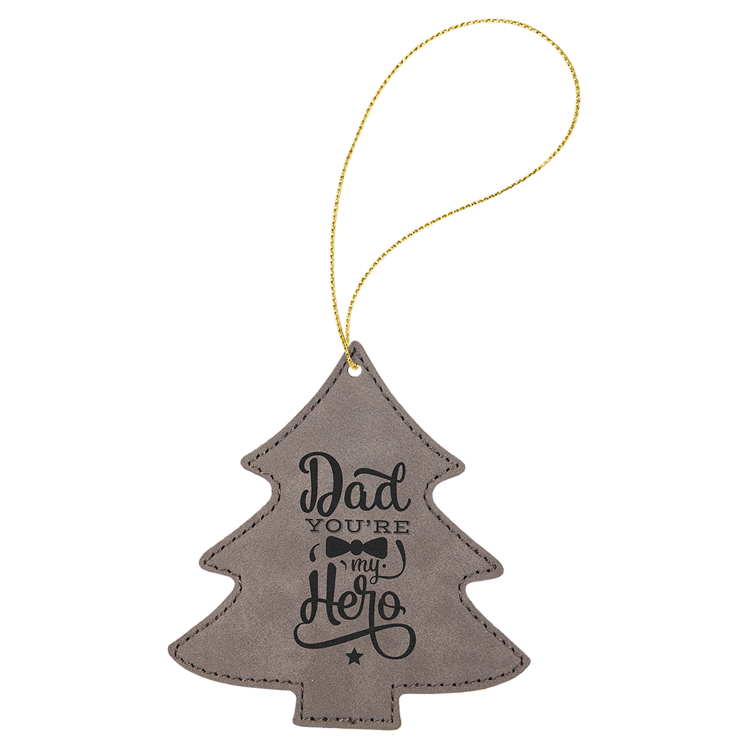 Gray Leatherette Tree Ornament
