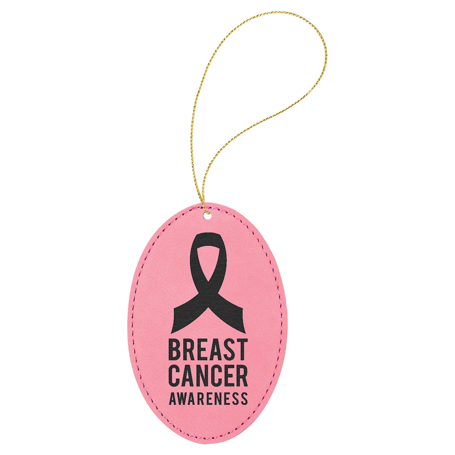 Pink Leatherette Oval Ornament