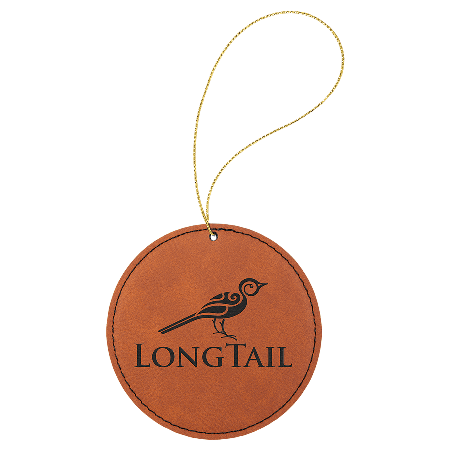 Rawhide Leatherette Round Ornament