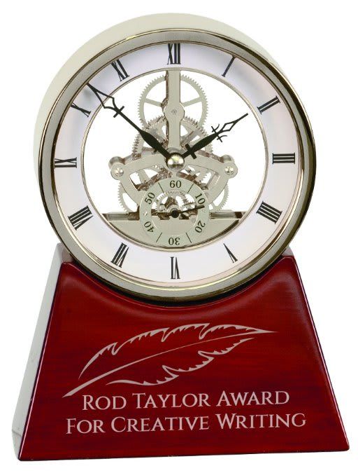 Executive Piano Finish Clock 'Silver/Rosewood
