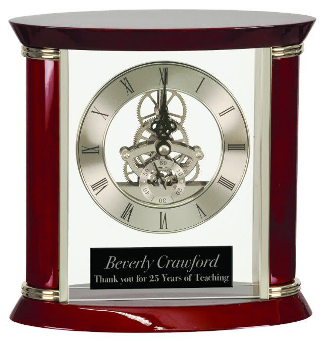 Executive Piano Finish Clock Silver/Rosewood'
