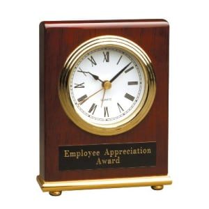 Rectangle Rosewood Piano Finish Desk Clock