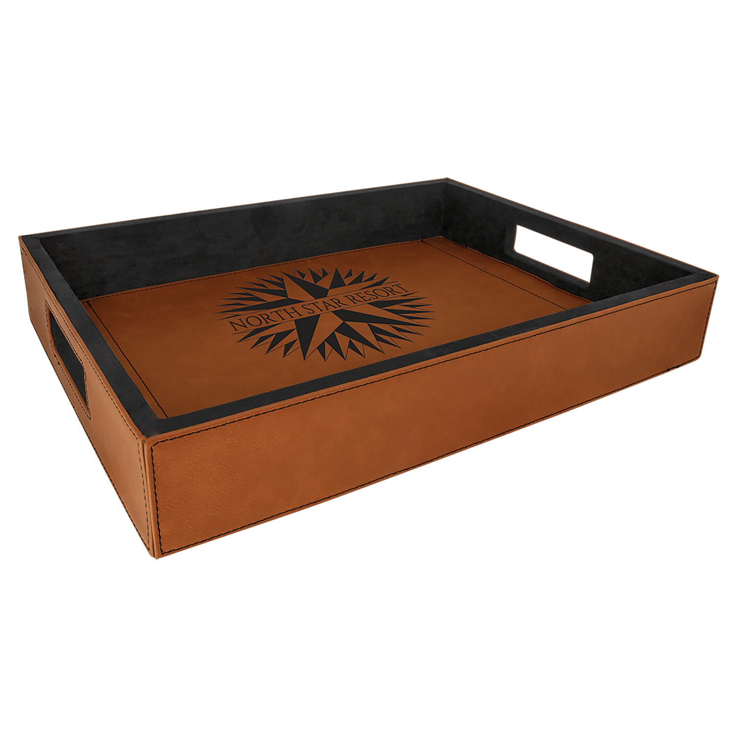 Rawhide Leatherette Serving Tray