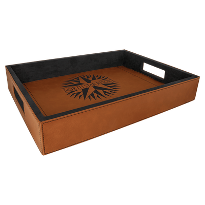 Rawhide Leatherette Serving Tray