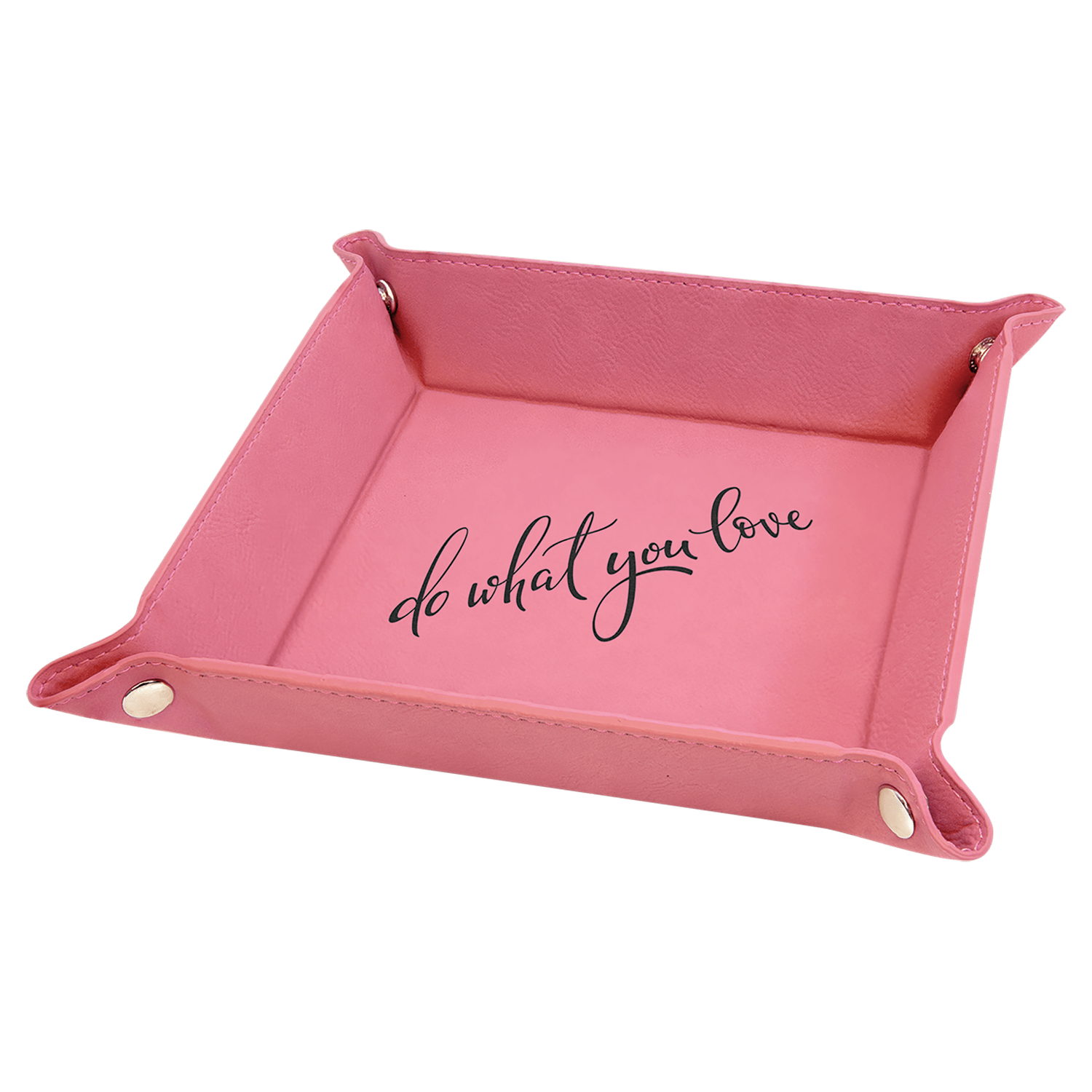 Pink Leatherette Snap Up Tray