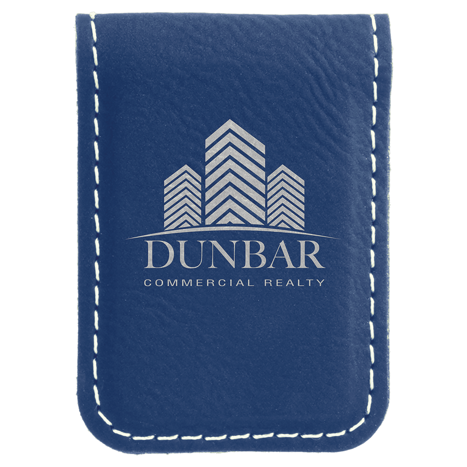 Blue/Silver Leatherette Money Clip