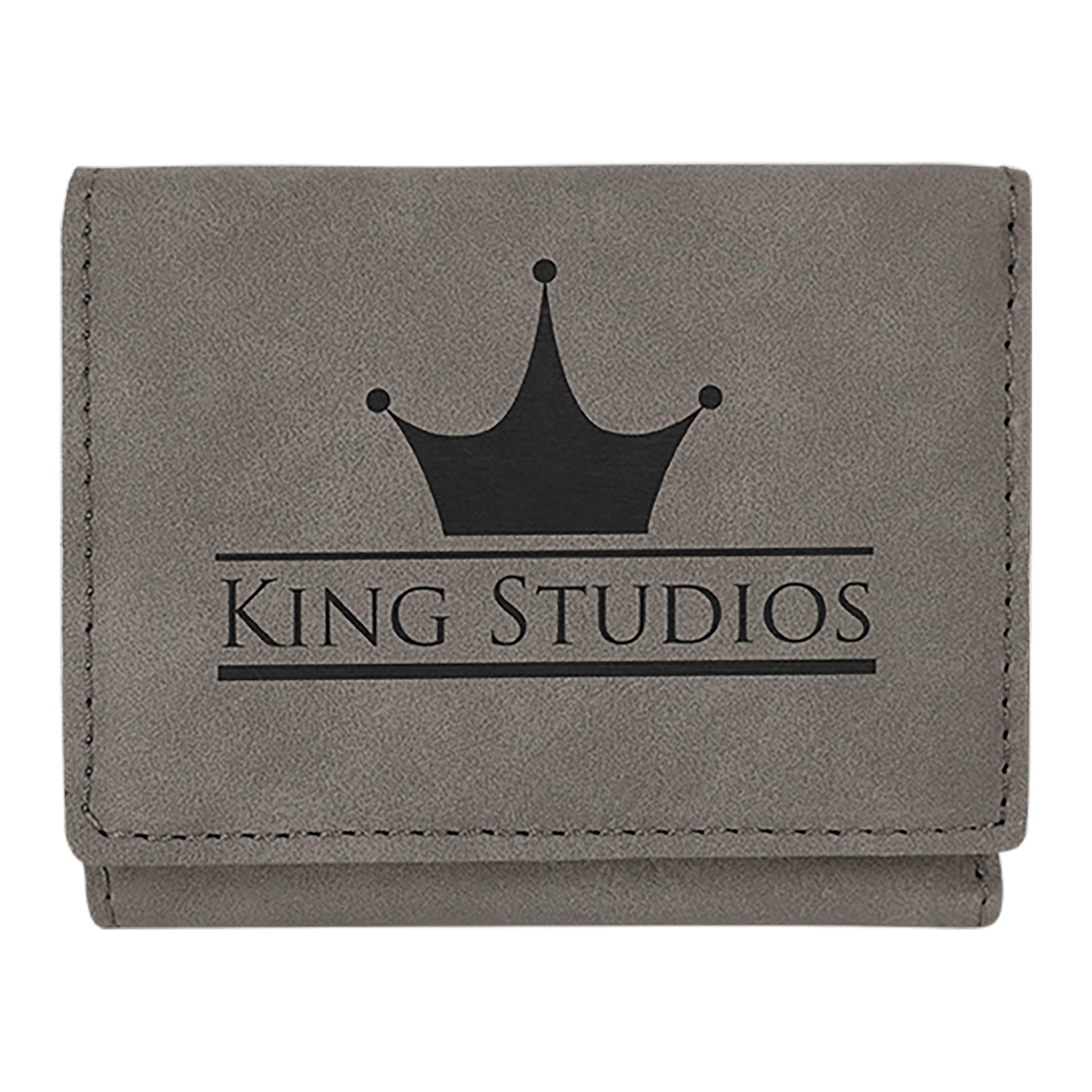Gray Leatherette Trifold Wallet with RFD Blocking