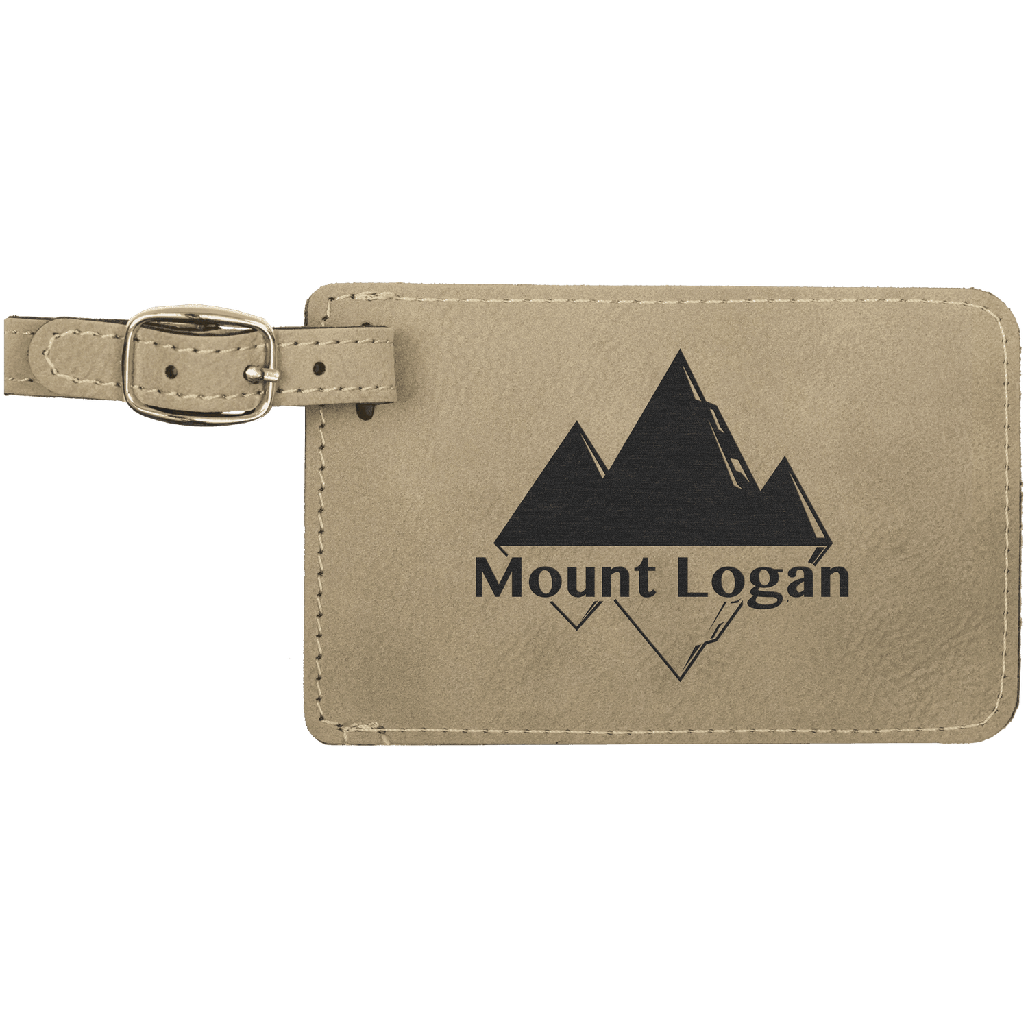 Light Brown Leatherette Luggage Tag