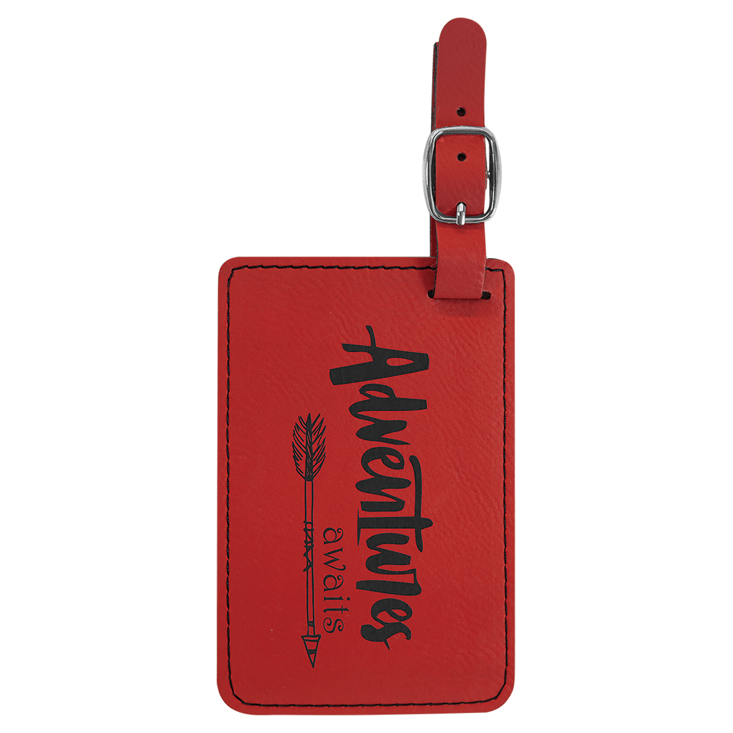 Red Leatherette Luggage Tag