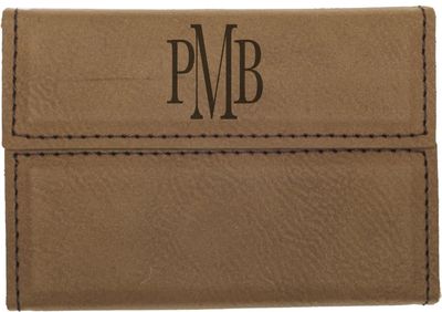 Dark Brown Leatherette Hard Business Card Case with Magnetic Closure