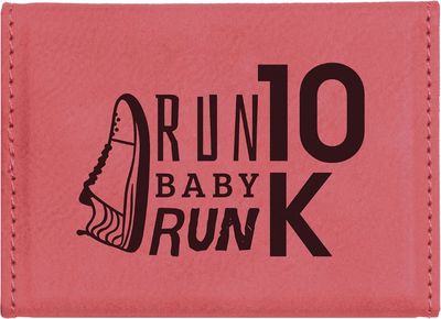 Pink Leatherette Hard Business Card Case with Magnetic Closure