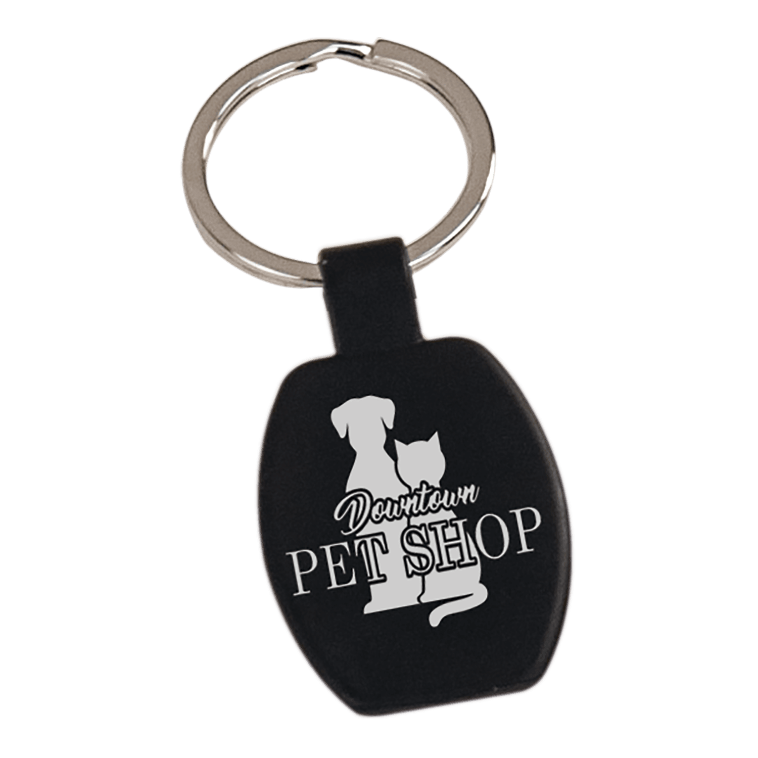 Black Rectangle Metal Keychain