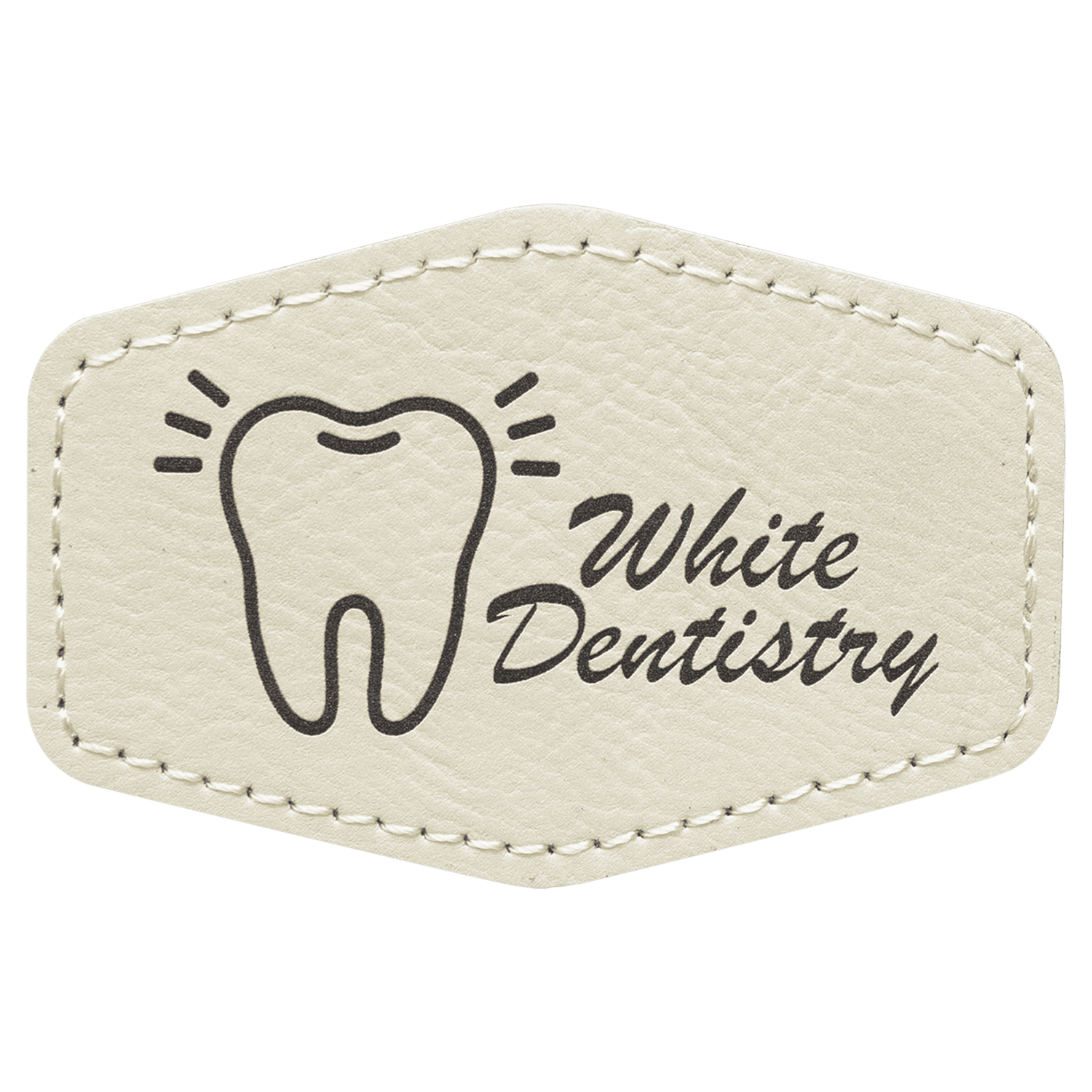 White Leatherette Hex Patch