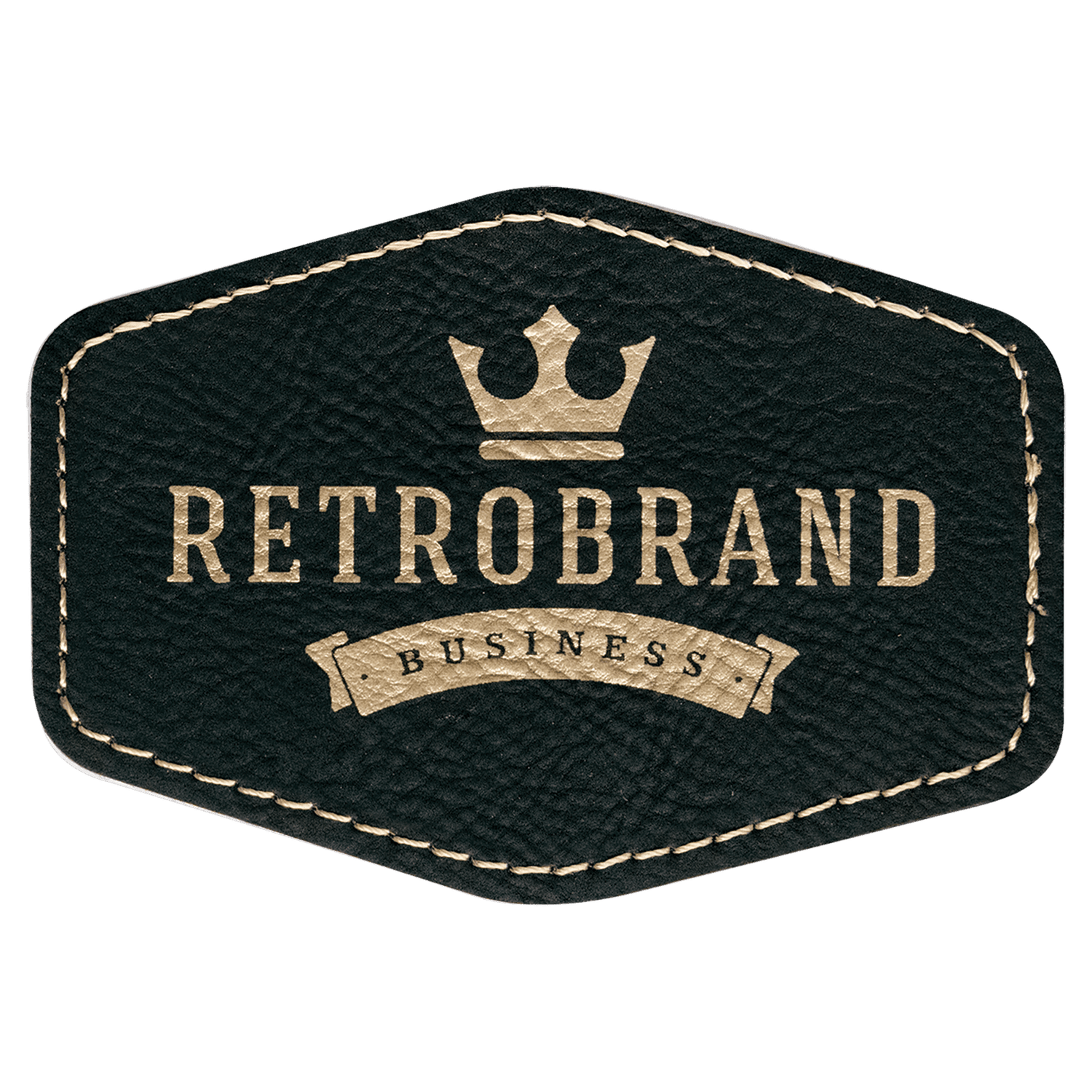 Black/Gold Leatherette Hex Patch