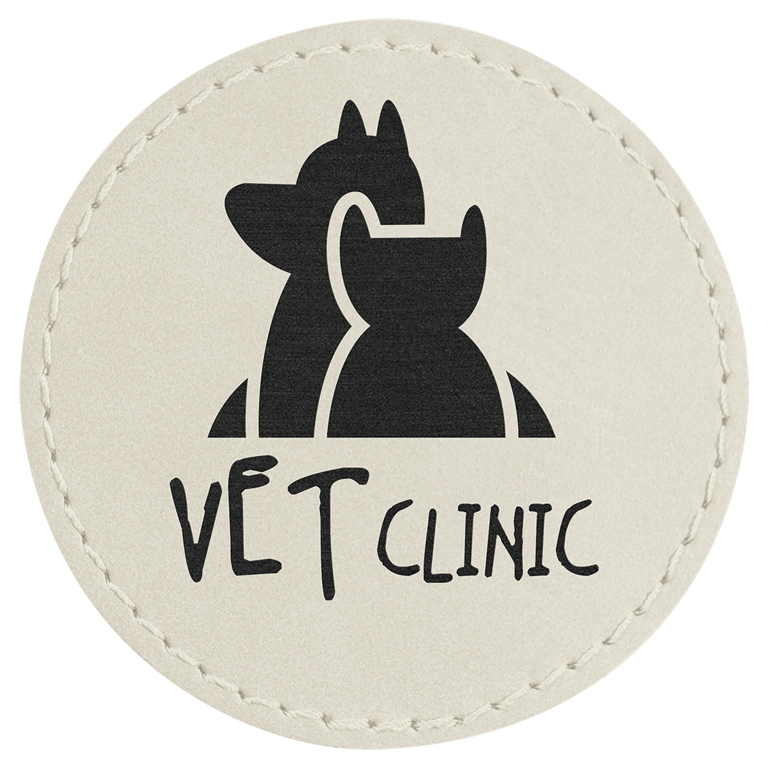 White Leatherette Round Patch