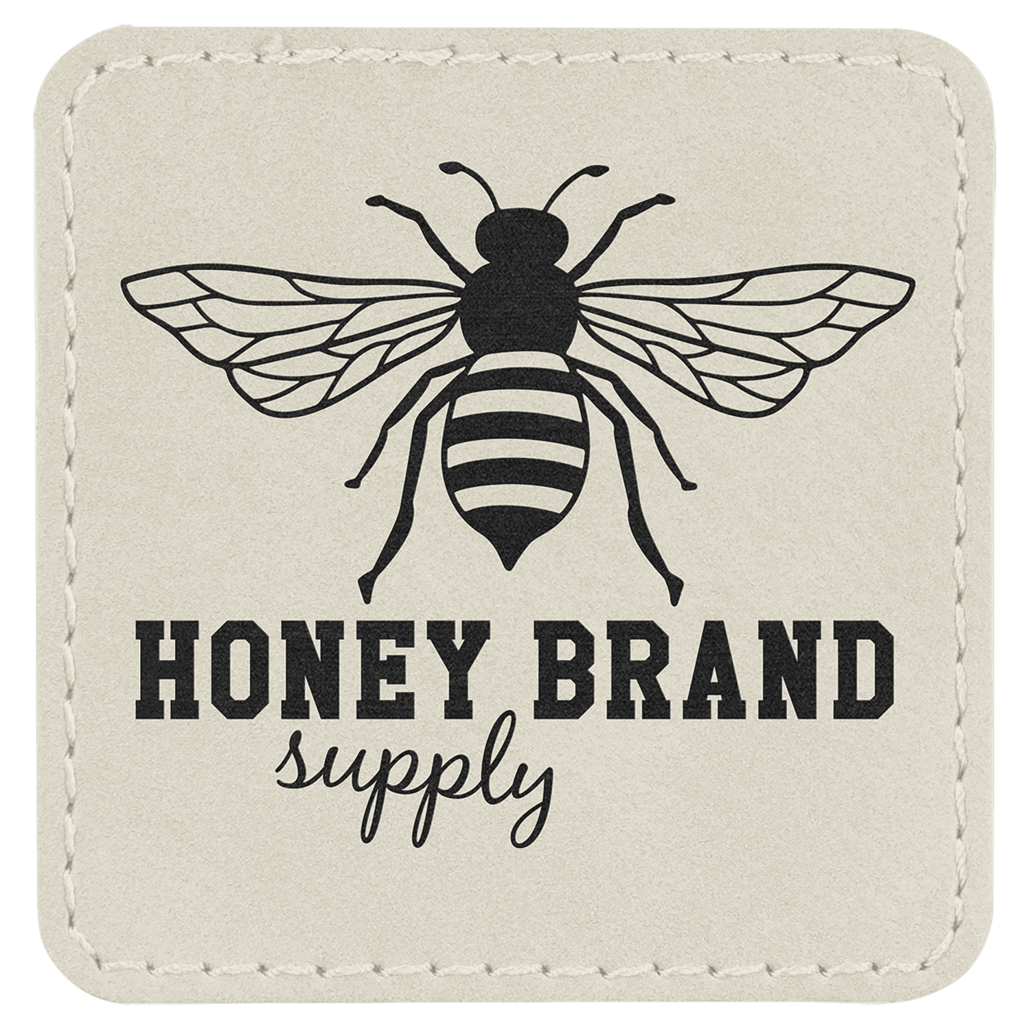 White Leatherette Square Patch