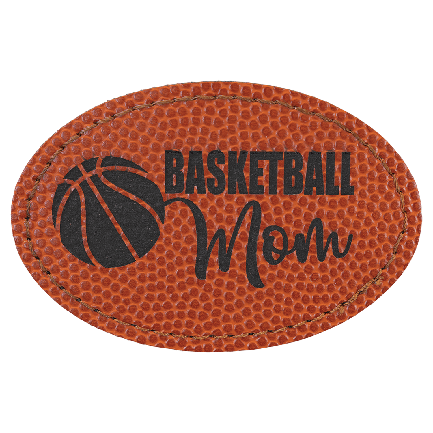 Basketball Leatherette Oval Patch