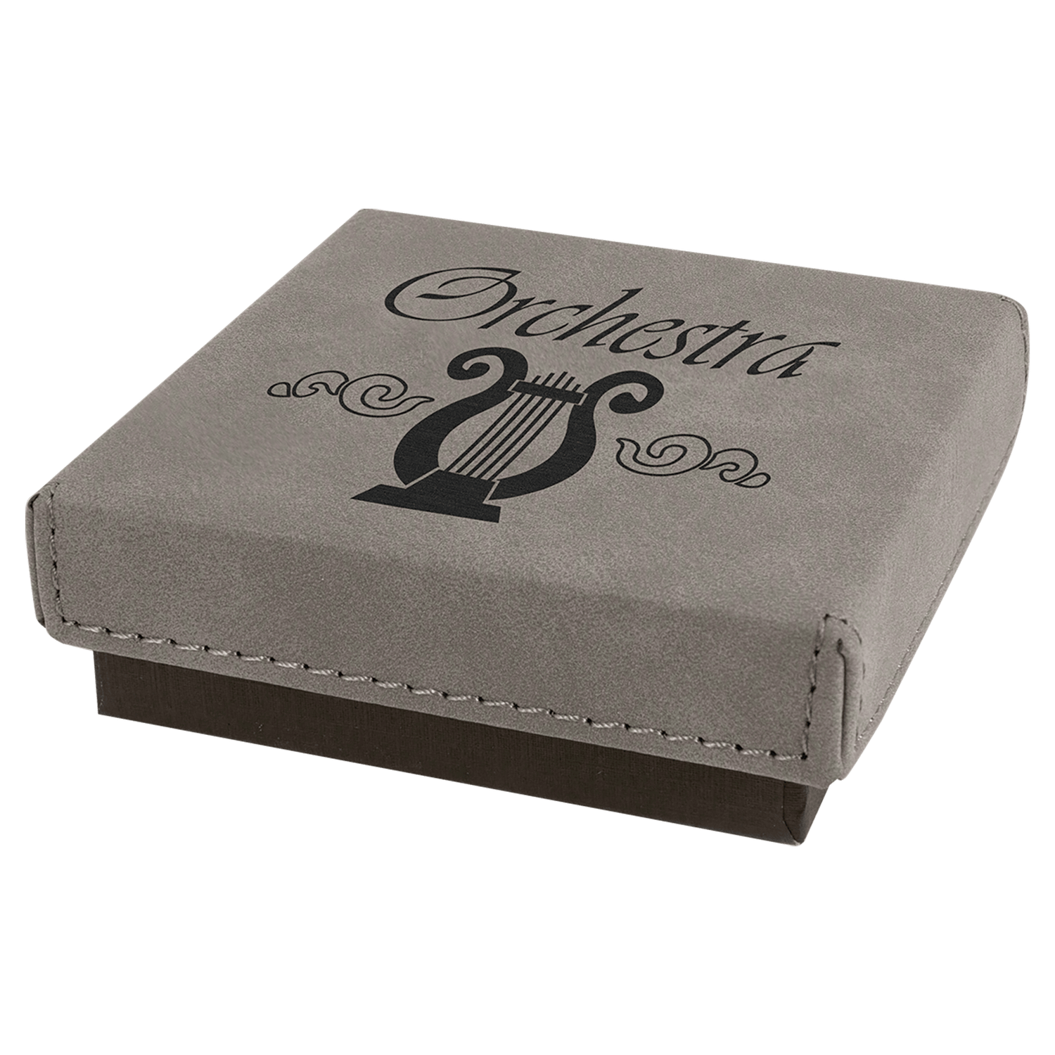 Gray Medal Box with Leatherette Lid