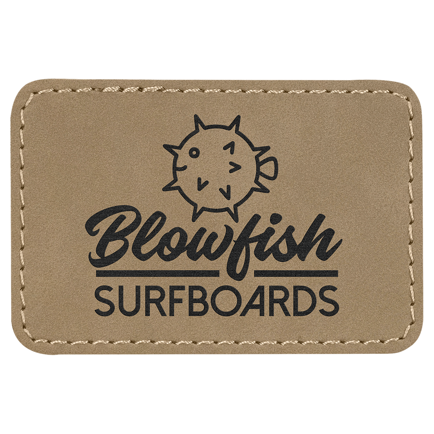 Light Brown Leatherette Rectangle Patch